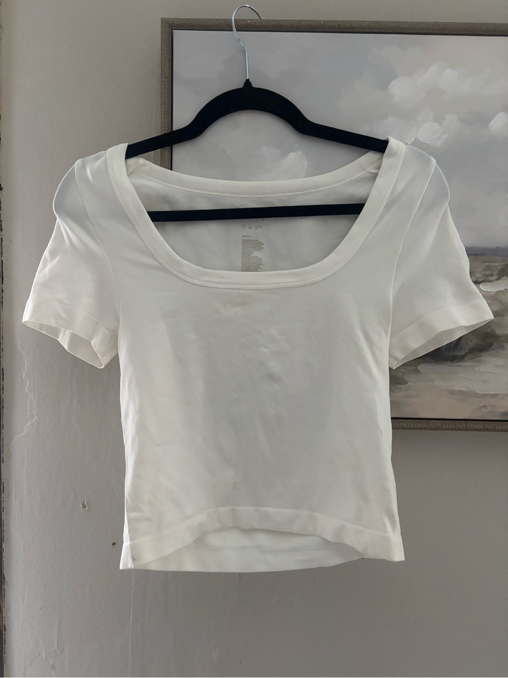 a new day White Scoop Neck Crop Tee